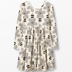 Beautiful Hanna Andersson Skater Dress Black floral print. Hardly worn. Size 5